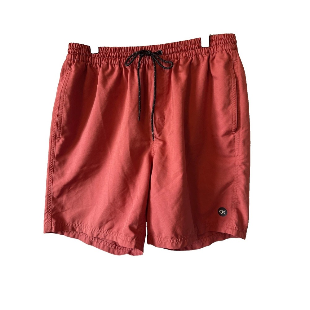 Outerknown Red Mens Drawstring Activewear Unlined Swim Shorts Large RN144067